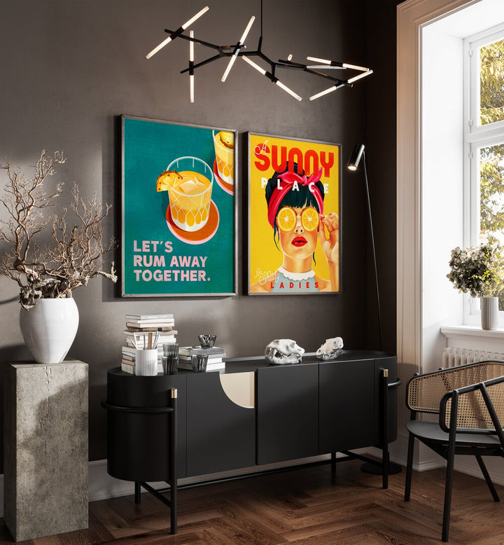 Brighten your space with the SUNNY DAYS SET , SET OF 2 PAINTINGS, featuring vibrant, joyful designs perfect for any decor.