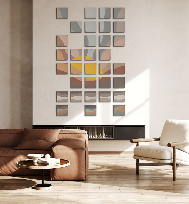 SUNSET ABSTRACT GALLERY WALL , GALLERY WALLS & SETS