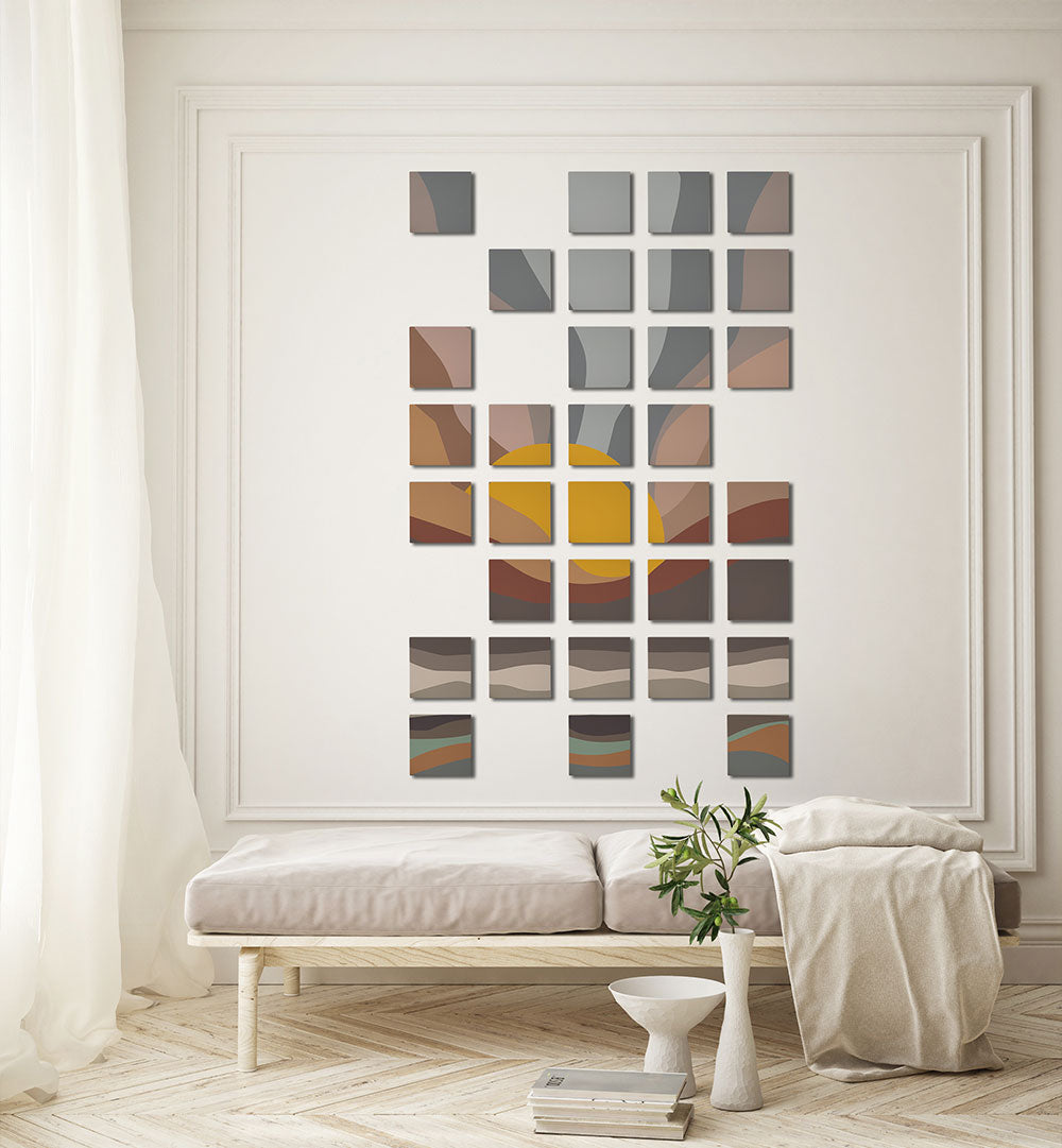 SUNSET ABSTRACT GALLERY WALL , GALLERY WALLS & SETS