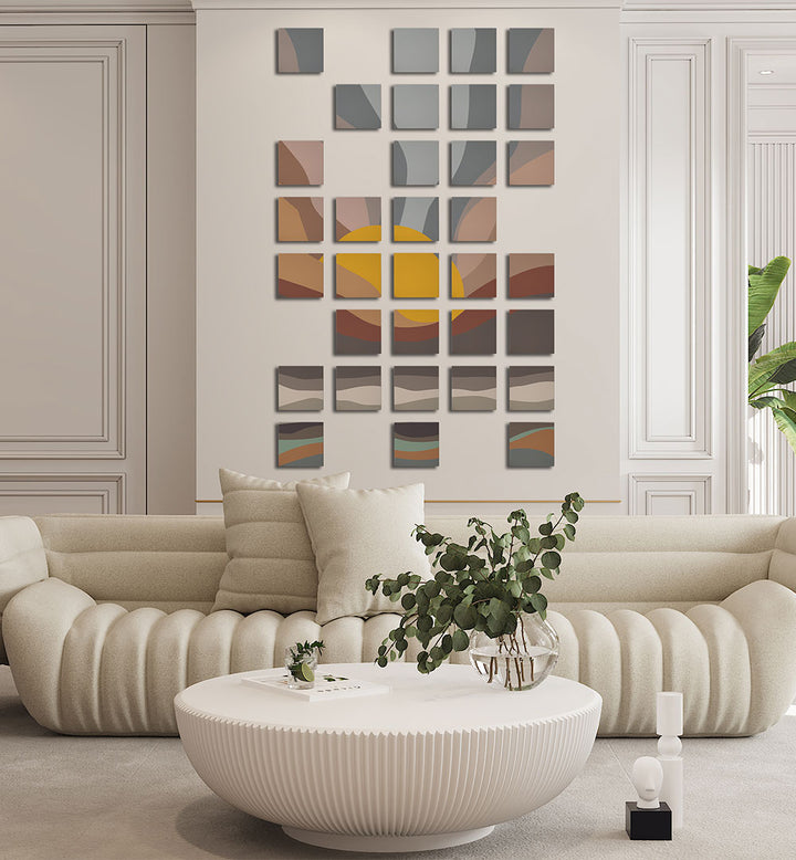 SUNSET ABSTRACT GALLERY WALL , GALLERY WALLS & SETS