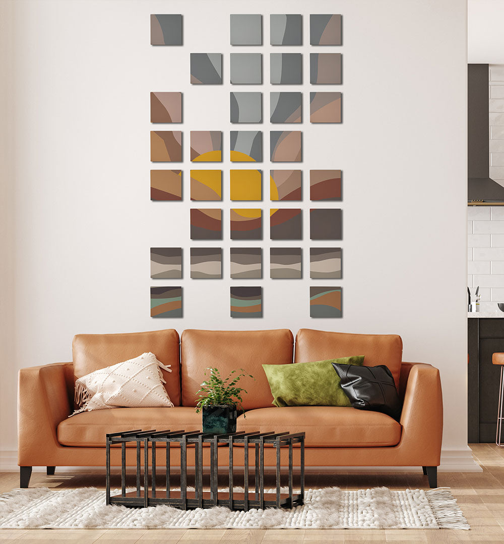 SUNSET ABSTRACT GALLERY WALL , GALLERY WALLS & SETS