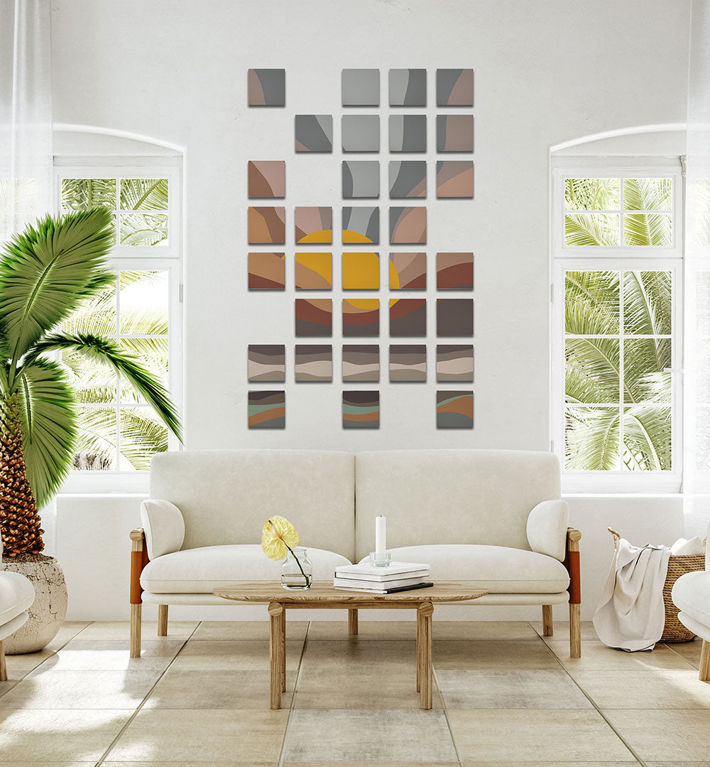 SUNSET ABSTRACT GALLERY WALL , GALLERY WALLS & SETS