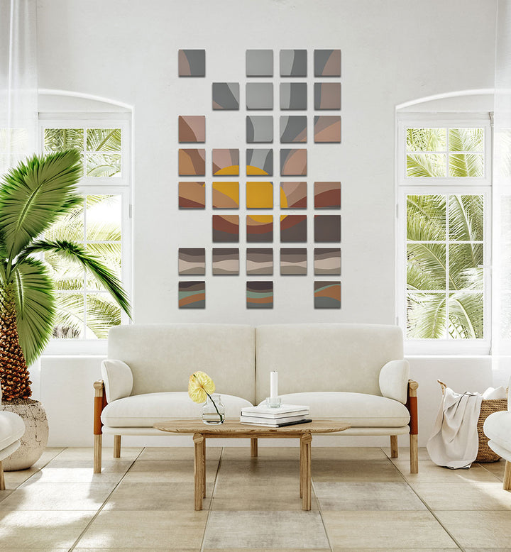 SUNSET ABSTRACT GALLERY WALL , GALLERY WALLS & SETS