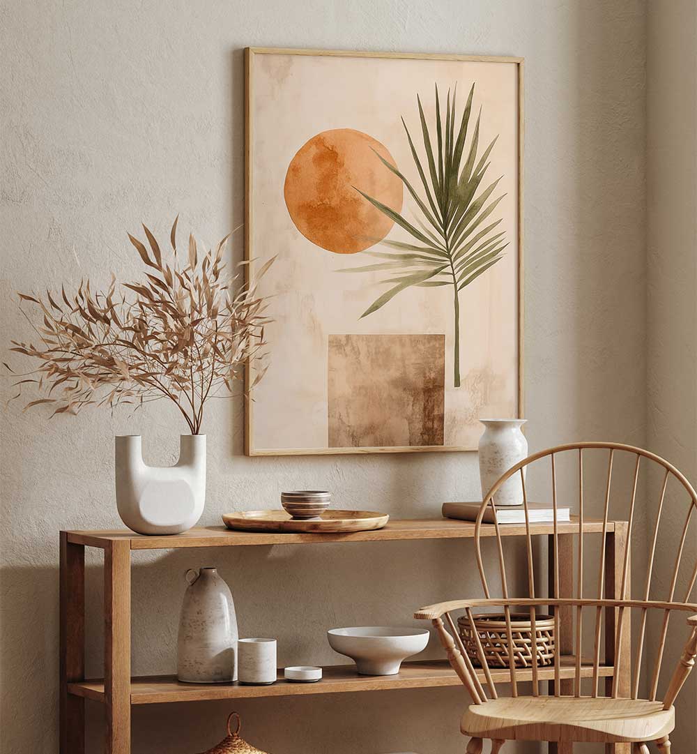 SUNSET PALM SILHOUETTE , BOHO ART PAINTINGS