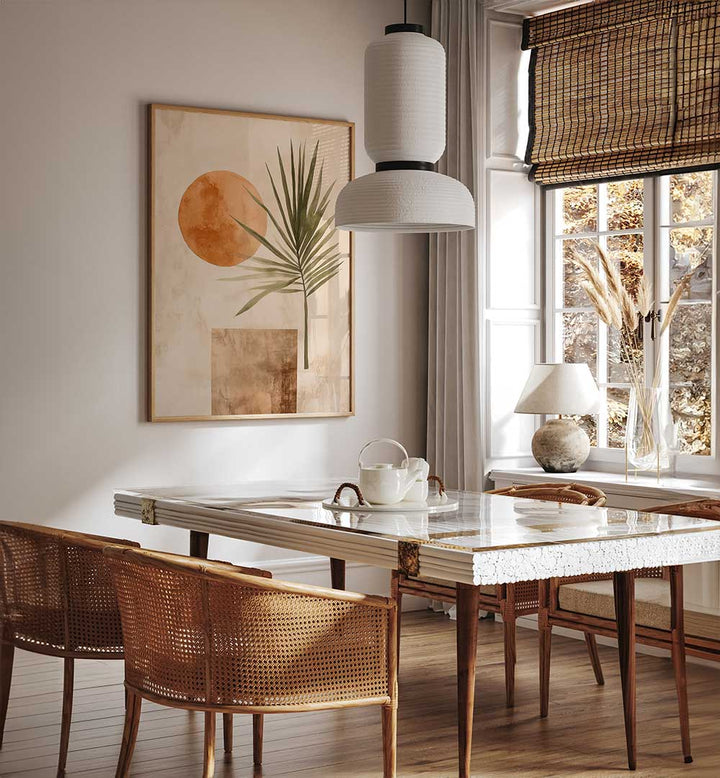 SUNSET PALM SILHOUETTE , BOHO ART PAINTINGS