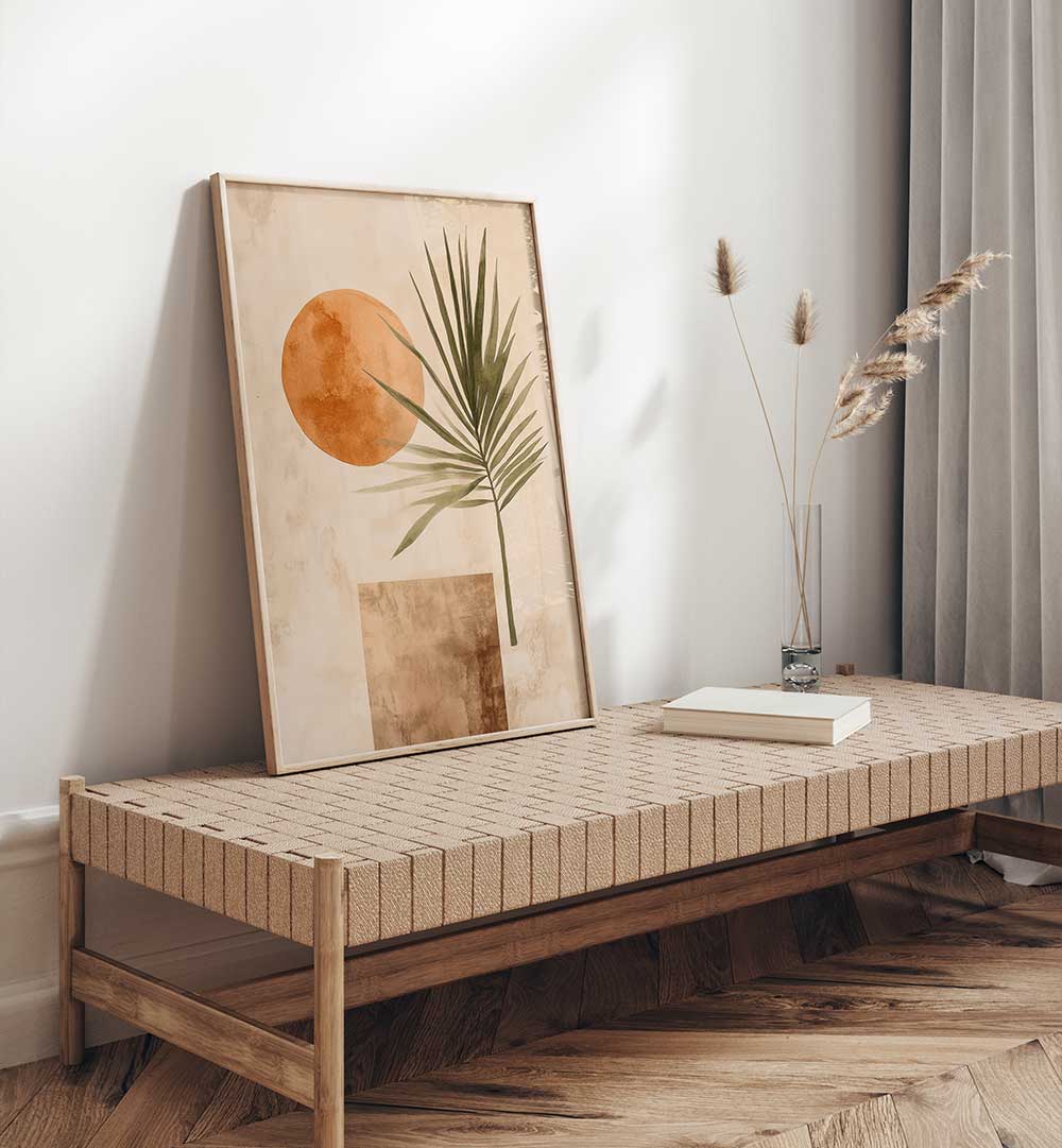 SUNSET PALM SILHOUETTE , BOHO ART PAINTINGS