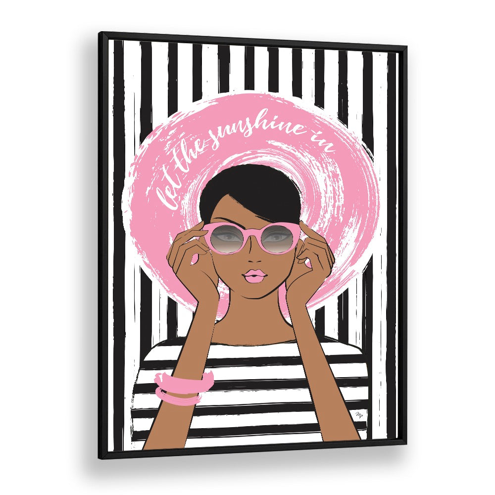 Stylish "Sunshine Girl Dark" fashion poster by Martina, perfect for adding elegance to any space. SUNSHINE GIRL DARK, FASHION POSTERS.