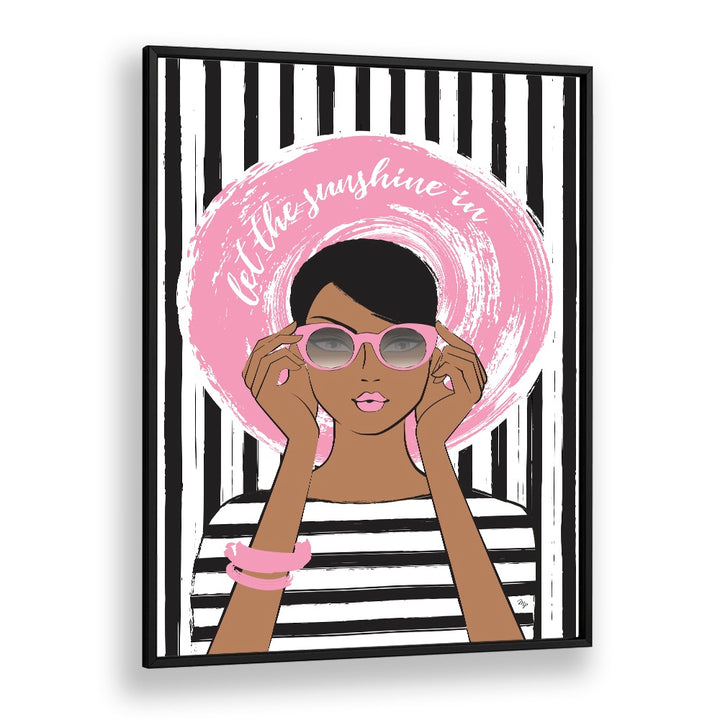 Stylish "Sunshine Girl Dark" fashion poster by Martina, perfect for adding elegance to any space. SUNSHINE GIRL DARK, FASHION POSTERS.