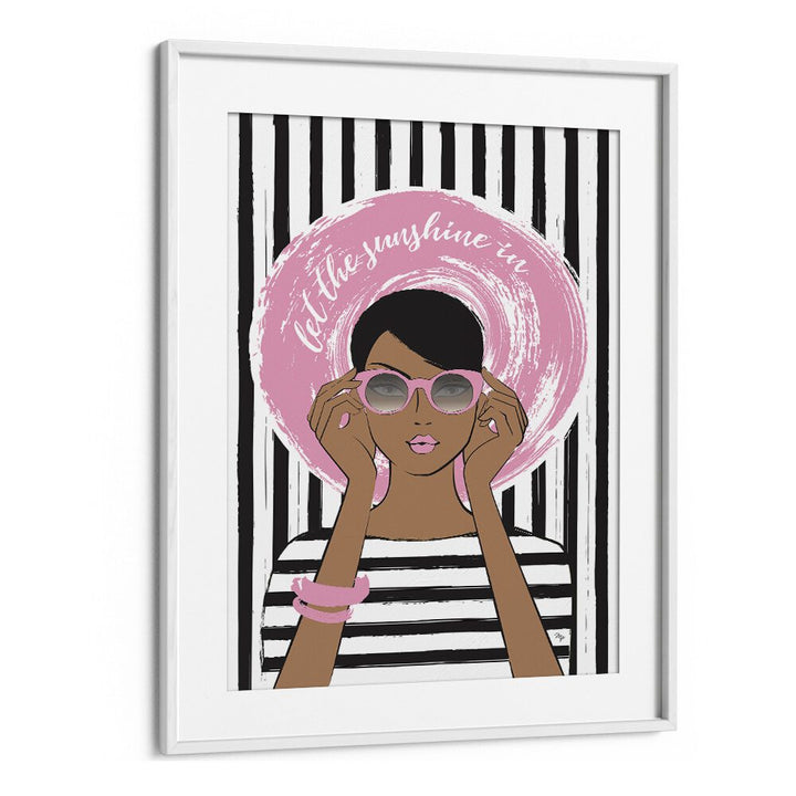 Stylish "Sunshine Girl Dark" fashion poster by Martina, perfect for adding elegance to any space.