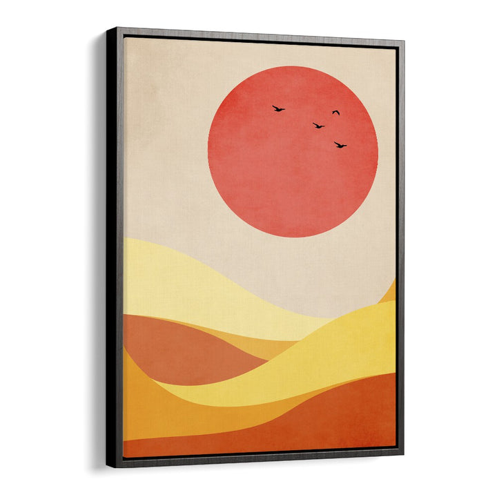 Bright and modern SWEET HARMONY, LANDSCAPE PAINTINGS art print with warm colors, perfect for enhancing any space.