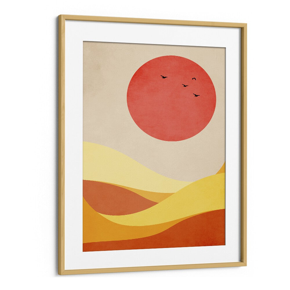 Breathtaking SWEET HARMONY, LANDSCAPE PAINTINGS in an elegant oak wood frame, perfect for enhancing your space.