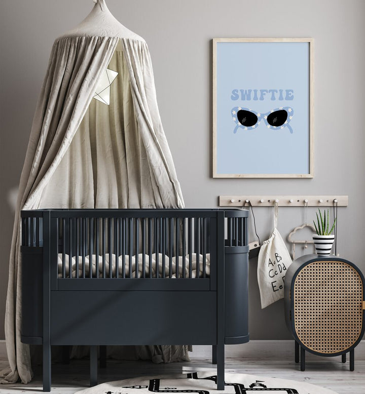 Stylish SWIFTIE CAT EYE SHADES and whimsical KIDS ROOM PAINTINGS enhance your child's trendy space beautifully.