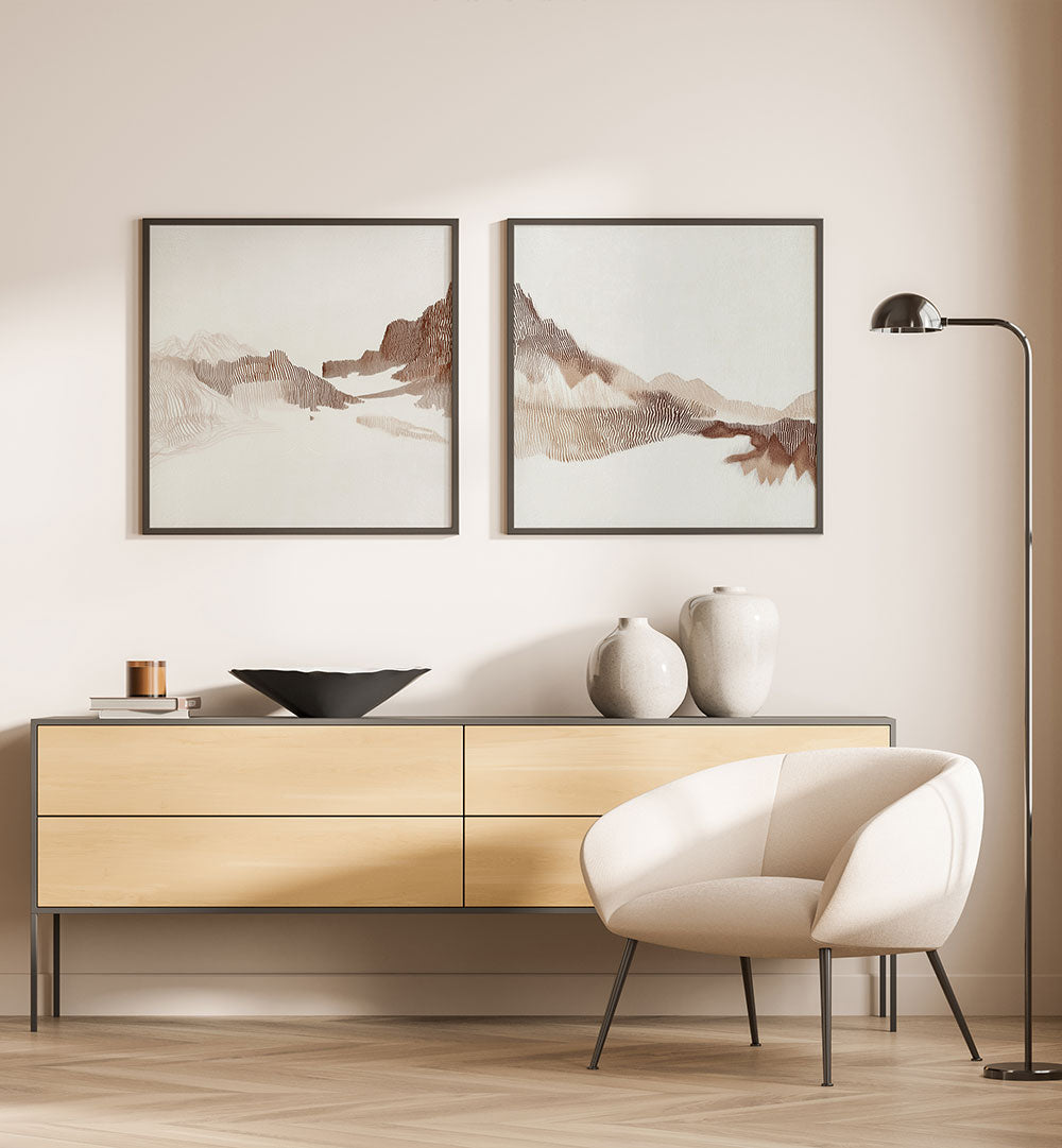 SANDS OF SILENCE , SET OF 2 PAINTINGS