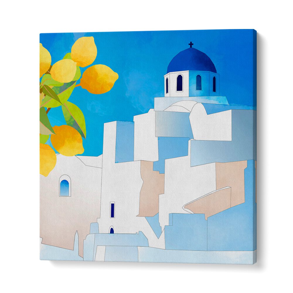 Vibrant SANTORINI NEU, LANDSCAPE PAINTINGS by Ana Rut Bre, capturing Santorini's stunning charm and colors.