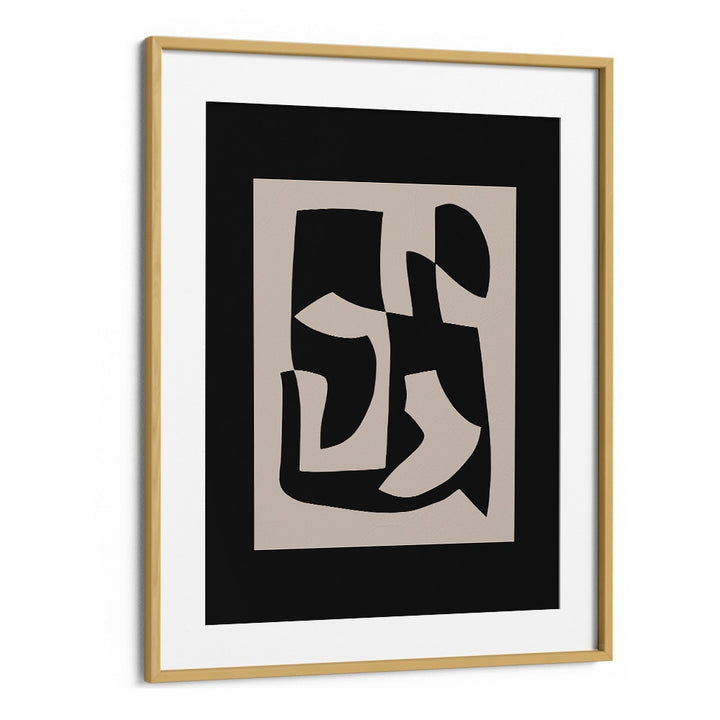 Scandinavian Midnight Canvas, abstract paintings in elegant oak frame, perfect for modern home decor by Preayna.
