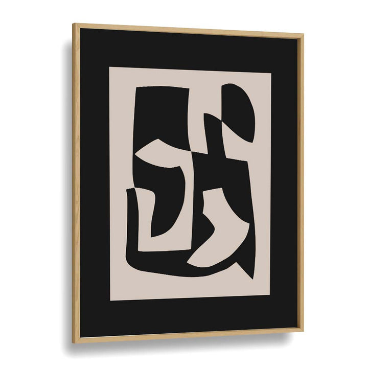 Scandinavian Midnight Canvas, abstract paintings featuring modern elegance in an oak wood frame by Preayna.