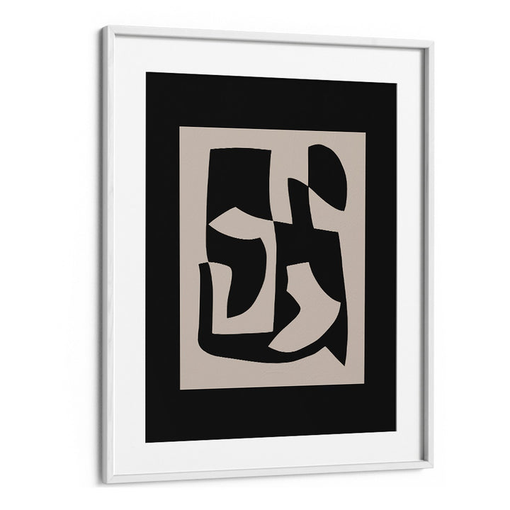 Stylish SCANDINAVIAN MIDNIGHT CANVAS, ABSTRACT PAINTINGS in a chic white frame by Preayna, perfect for modern decor.