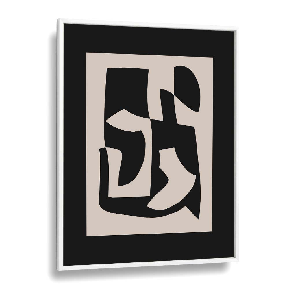 Stylish SCANDINAVIAN MIDNIGHT CANVAS, ABSTRACT PAINTINGS in white frame, perfect for modern home decor by Preayna.