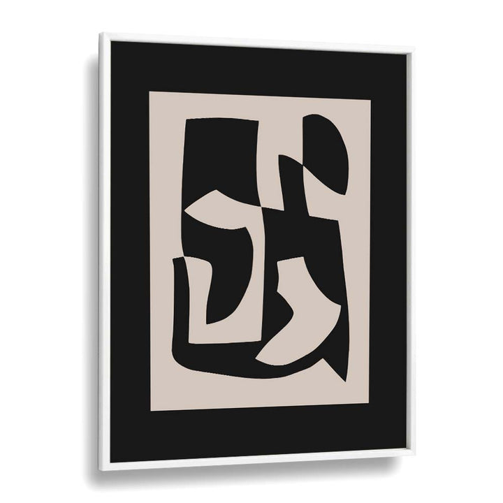 Stylish SCANDINAVIAN MIDNIGHT CANVAS, ABSTRACT PAINTINGS in white frame, perfect for modern home decor by Preayna.