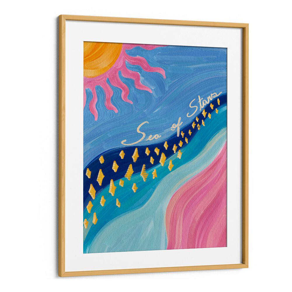 Colorful SEA OF STARS, KIDS ROOM PAINTINGS in a stylish frame, perfect for inspiring creativity in children's spaces.