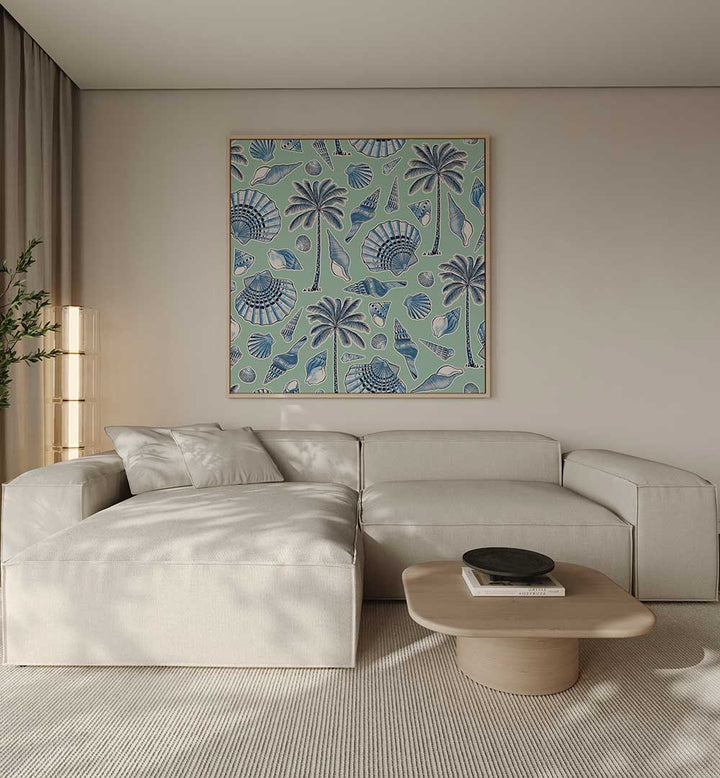 SEA SHELLS AND PALMTREES MINT , BEACH PAINTINGS