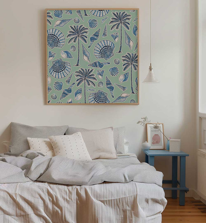 SEA SHELLS AND PALMTREES MINT , BEACH PAINTINGS