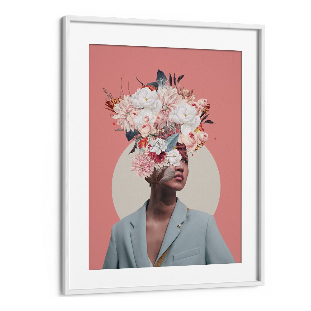 Stunning "SEARCHING FOR SUNRISE, SURREAL ART PRINTS" by Frank Moth, showcasing captivating surrealism in a white frame.