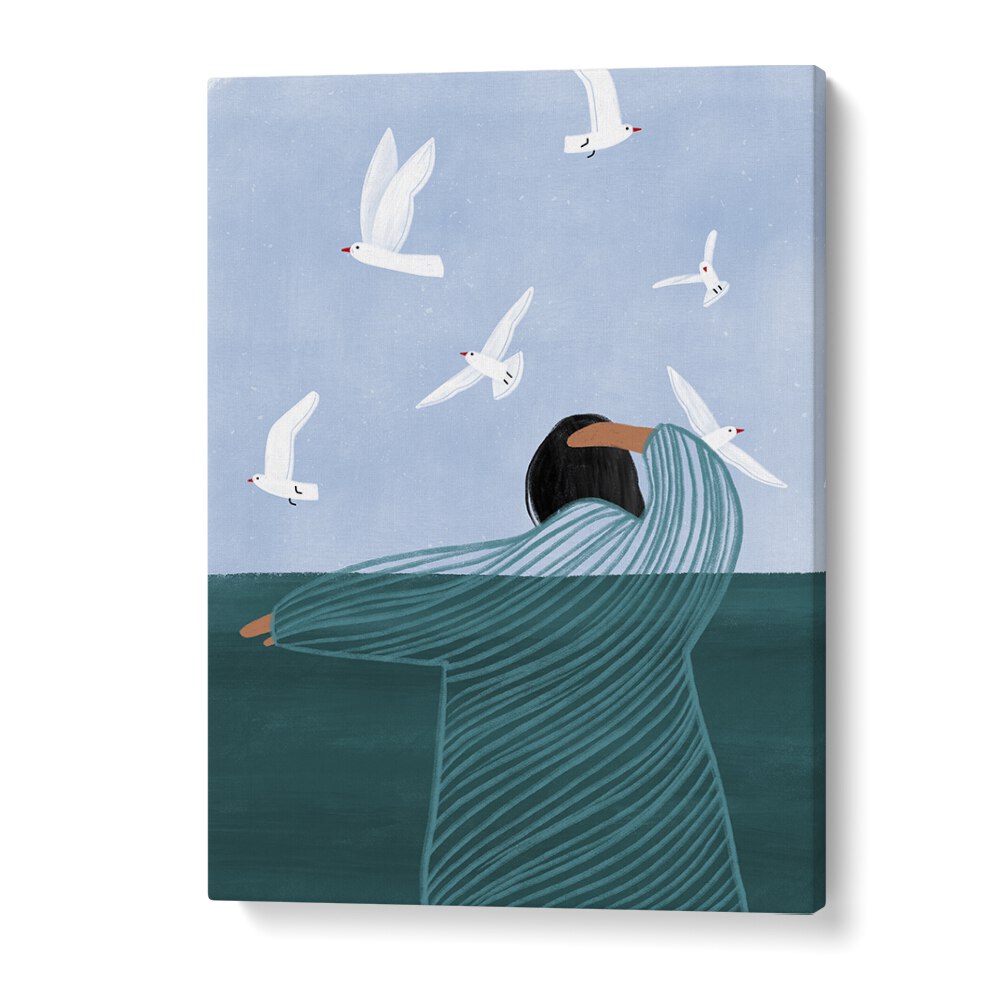 Seaside, portraits of women by Bea Muller, evoke serenity and femininity in stunning illustration paintings.