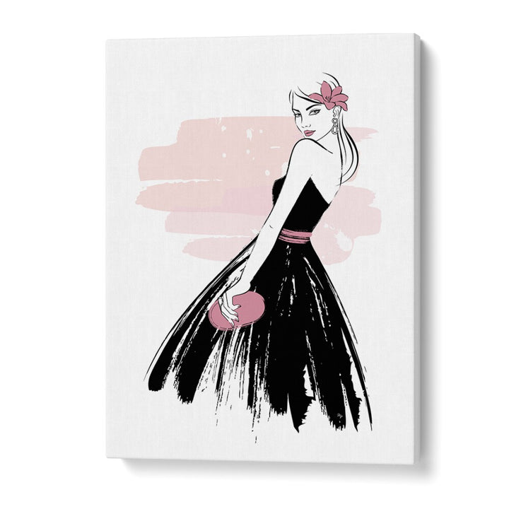 Elegant SENORITA, FASHION POSTERS showcasing a chic woman in a stylish dress, perfect for any modern decor.