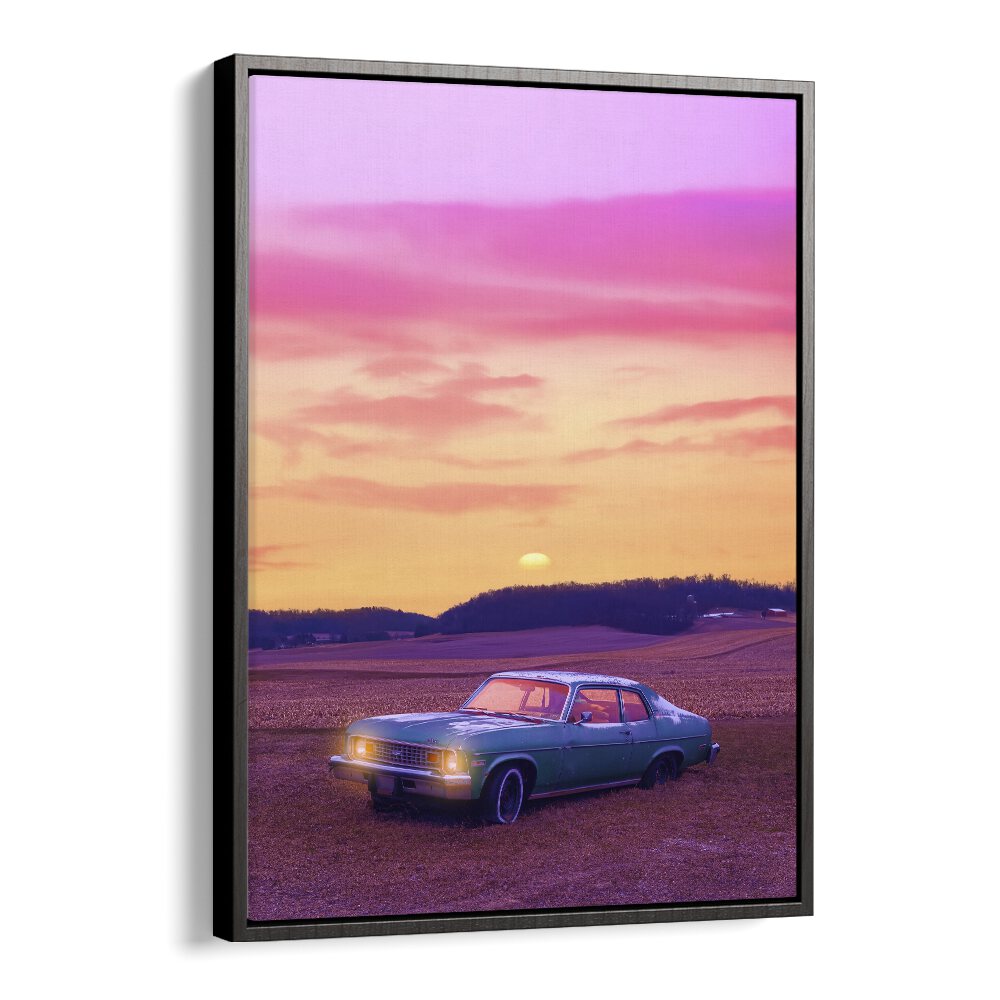 Experience the dreamy landscape of SERENE VIEW, SURREAL ART PRINTS by Ritvik Takkar, framed elegantly for your space.