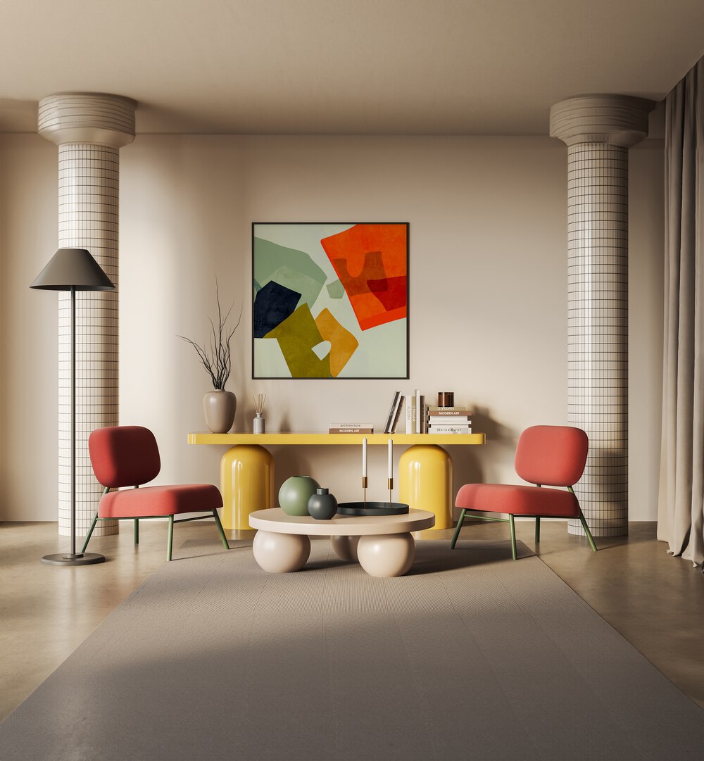 Elevate your space with SHAPES AND LINES VI, ABSTRACT PAINTINGS by Ana Rut Bre, a stunning modern art piece.