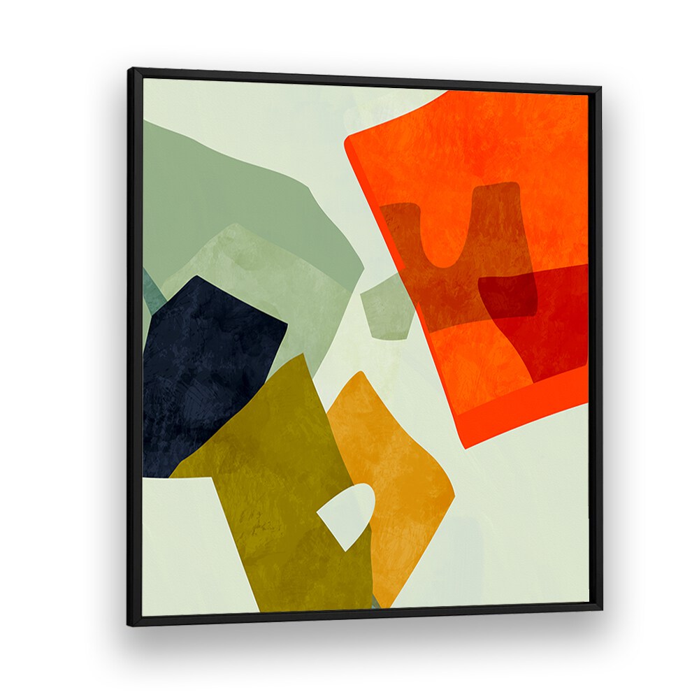 Colorful geometric forms in SHAPES AND LINES VI, ABSTRACT PAINTINGS by Ana Rut Bre, perfect for modern spaces.