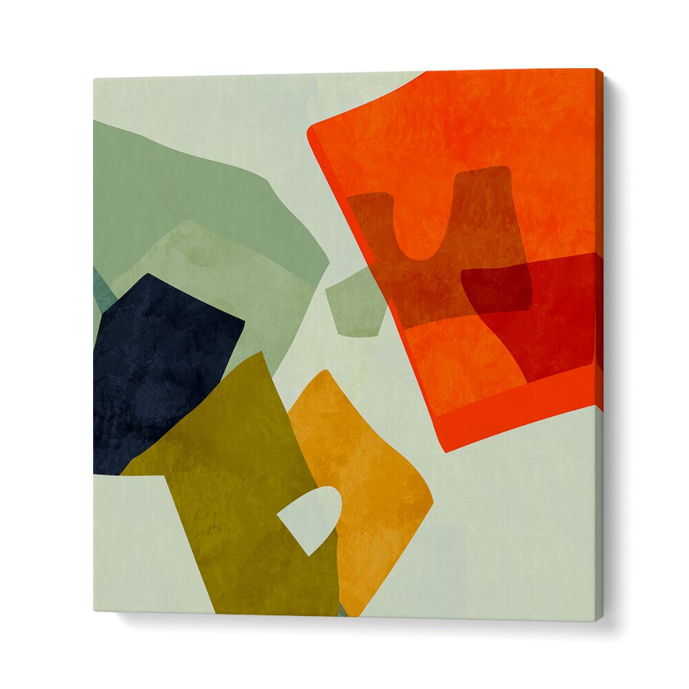 Colorful abstract shapes come together in SHAPES AND LINES VI, ABSTRACT PAINTINGS by Ana Rut Bre, adding modern elegance.