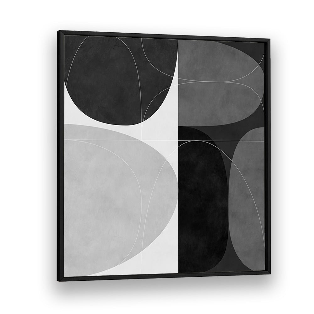 Elevate your space with SHAPES BW II, ABSTRACT PAINTINGS by Ana Rut Bre, featuring modern, bold black and white designs.