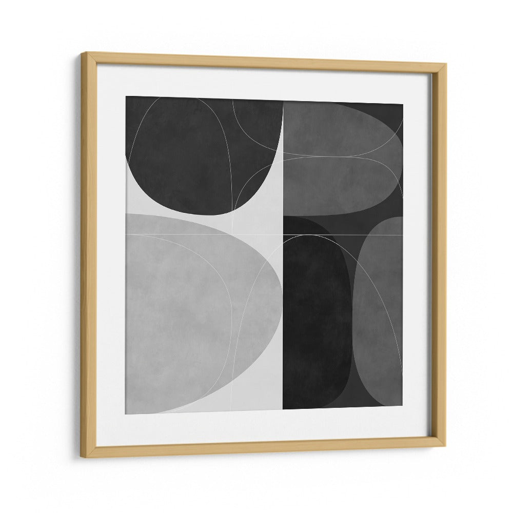 SHAPES BW II, ABSTRACT PAINTINGS by Ana Rut Bre enhances modern spaces with elegance and artistic flair.