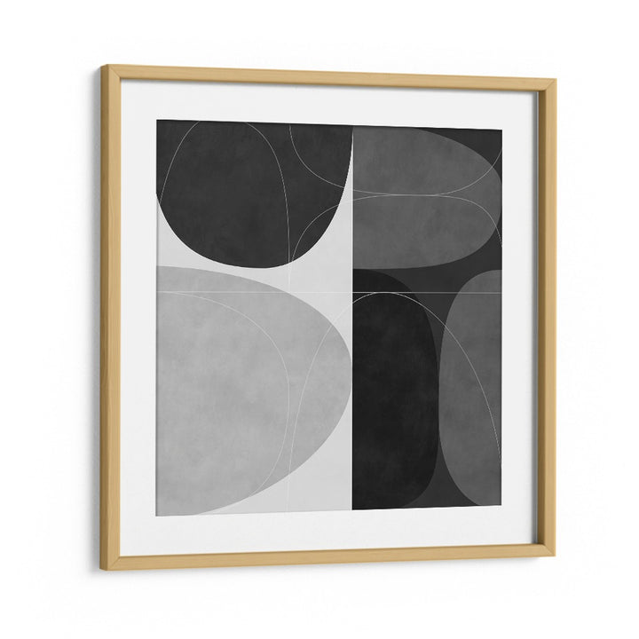 SHAPES BW II, ABSTRACT PAINTINGS by Ana Rut Bre enhances modern spaces with elegance and artistic flair.
