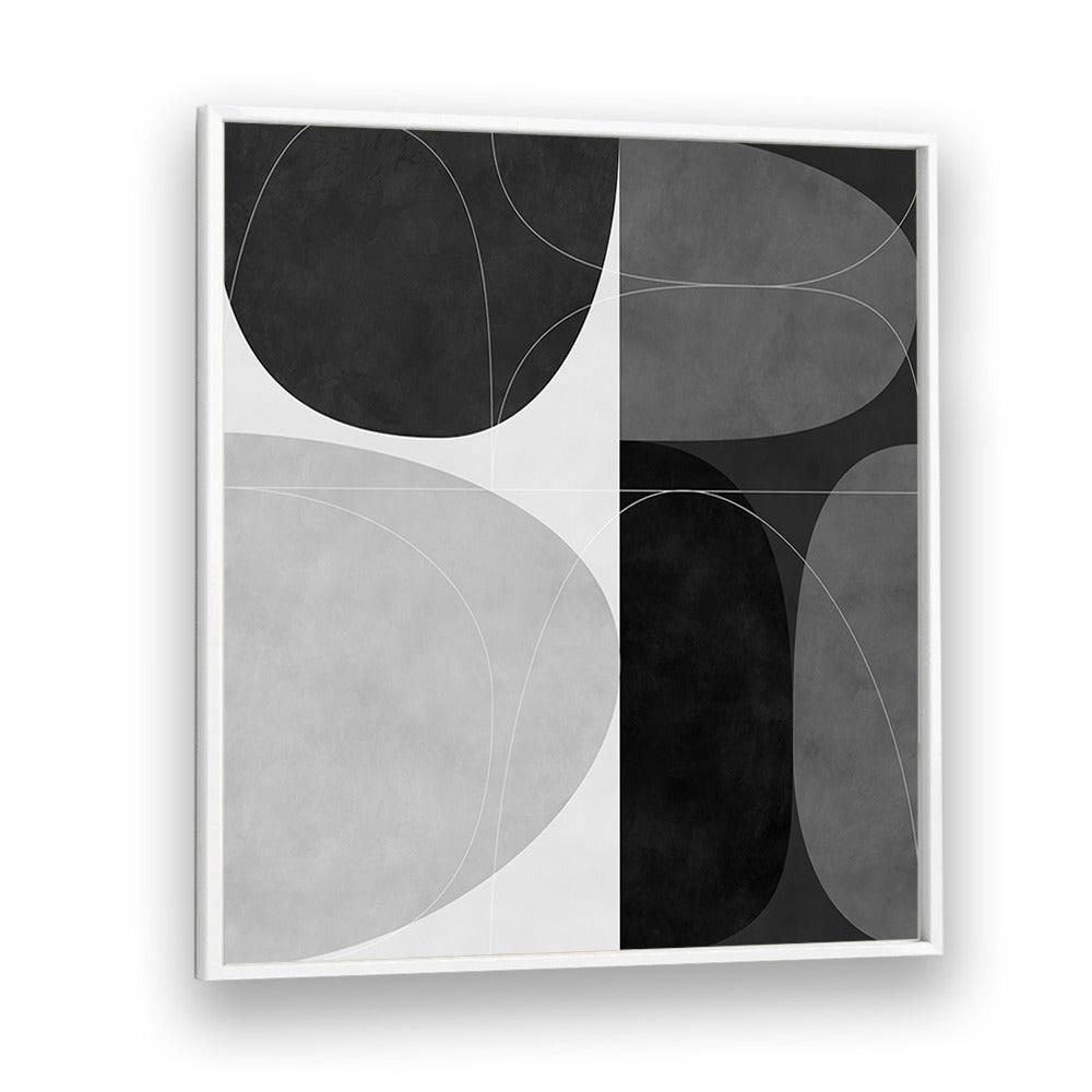 Shapes BW II, ABSTRACT PAINTINGS by Ana Rut Bre, showcasing modern design with elegant black and white shapes.