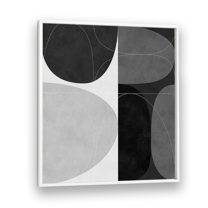 Shapes BW II, ABSTRACT PAINTINGS by Ana Rut Bre, showcasing modern design with elegant black and white shapes.