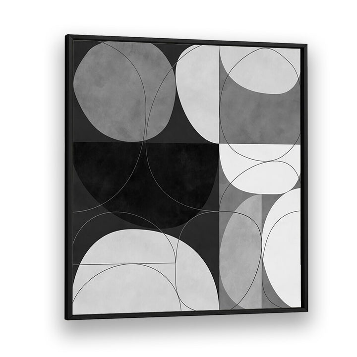 SHAPES BW III, ABSTRACT PAINTINGS by Ana Rut Bre features stunning geometric designs in black and white, perfect for modern decor.