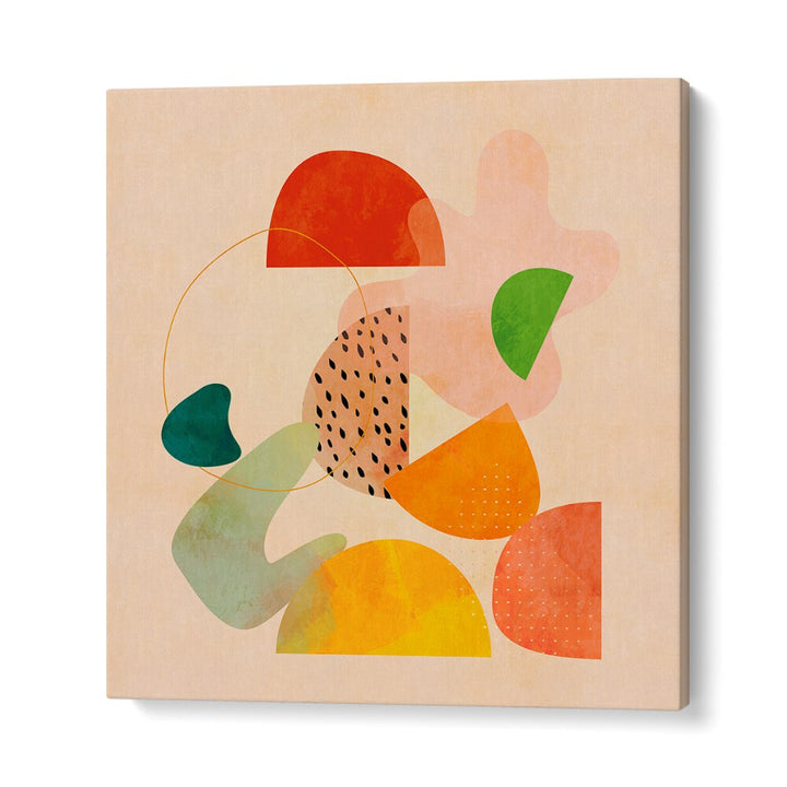 Vibrant SHAPES PLAY KOPIE I, ABSTRACT PAINTINGS by Ana Rut Bre, enhancing spaces with modern artistic charm.