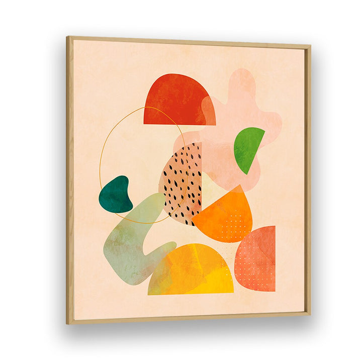 Colorful abstract shapes in SHAPES PLAY KOPIE I, ABSTRACT PAINTINGS by Ana Rut Bre enhance any space beautifully.