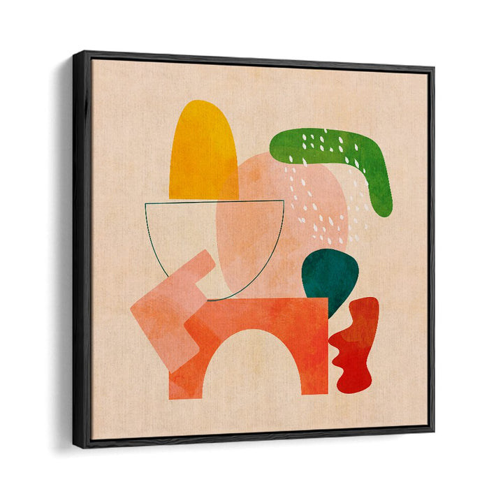 Bright and colorful SHAPES PLAY KOPIE II, ABSTRACT PAINTINGS by Ana Rut Bre enhances modern living spaces beautifully.