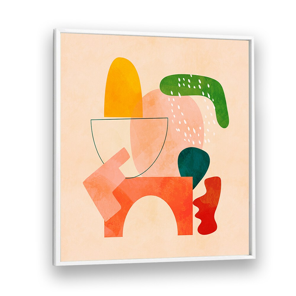 Vibrant abstract art, SHAPES PLAY KOPIE II, enhances modern spaces with creativity by Ana Rut Bre. Perfect for decor!