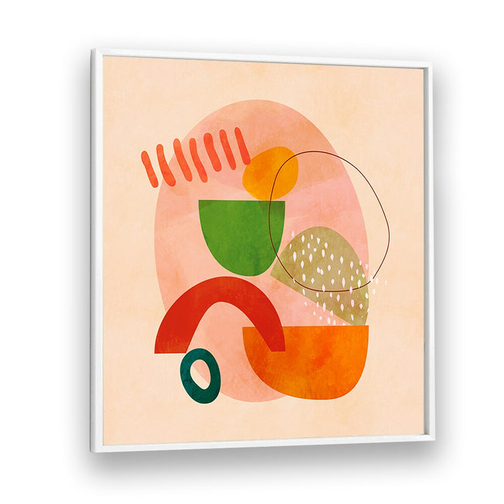 Bright and colorful SHAPES PLAY KOPIE III, ABSTRACT PAINTINGS by Ana Rut Bre, framed and ready to enhance your space.