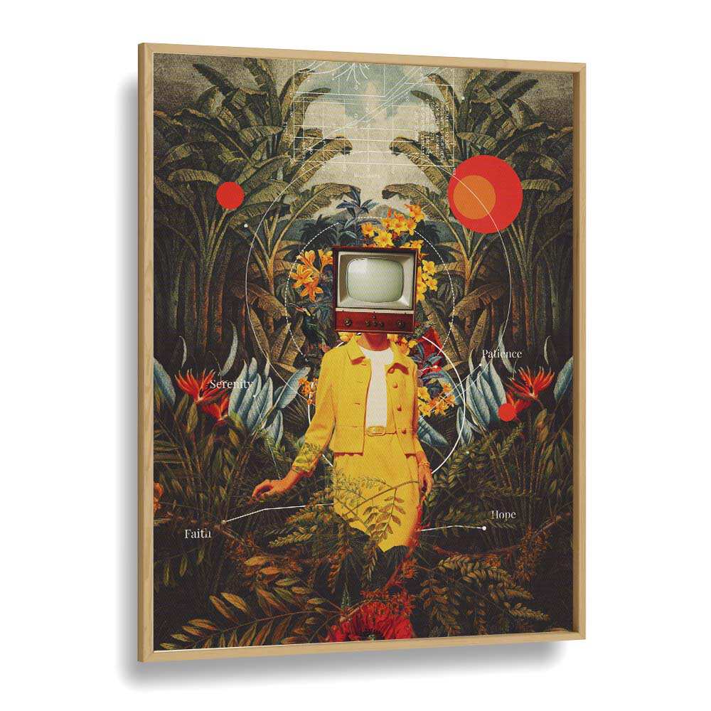Surreal art print "SHE CAME FROM THE WILDERNESS" by Frank Moth, capturing vibrant dreamlike elements.