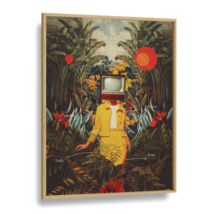 Surreal art print "SHE CAME FROM THE WILDERNESS" by Frank Moth, capturing vibrant dreamlike elements.