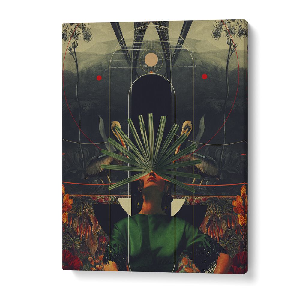 Surreal art print "SHE SAW THE EQUATOR" by Frank Moth captures imagination and reality in vibrant detail.