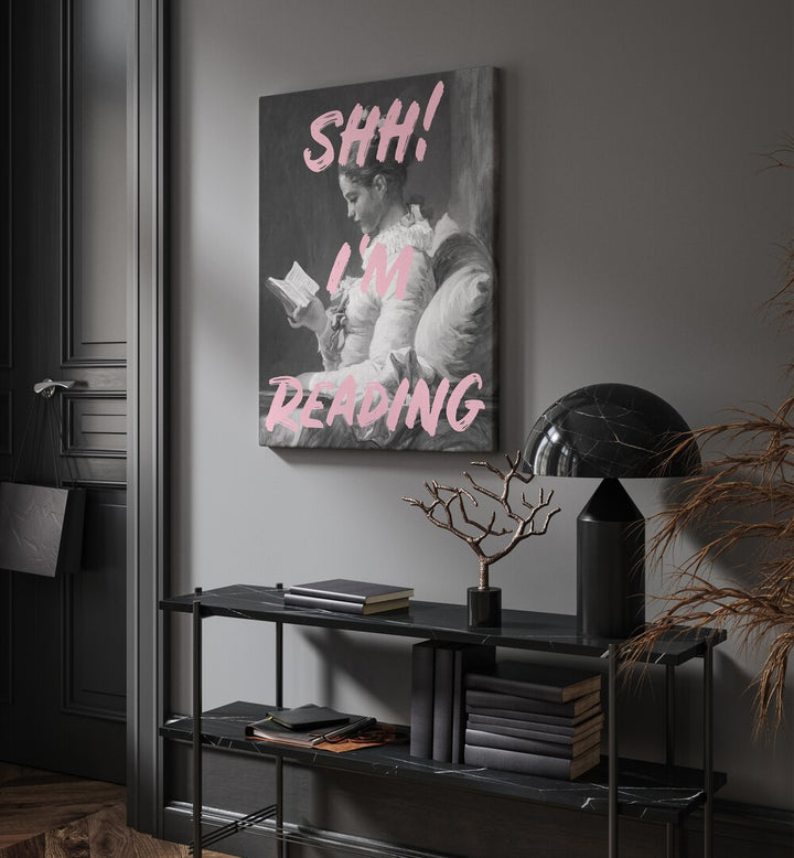 Elegant SHH IM READING, ALTERED ART PRINTS by Grace Digital Art Co. adds literary charm to your decor.