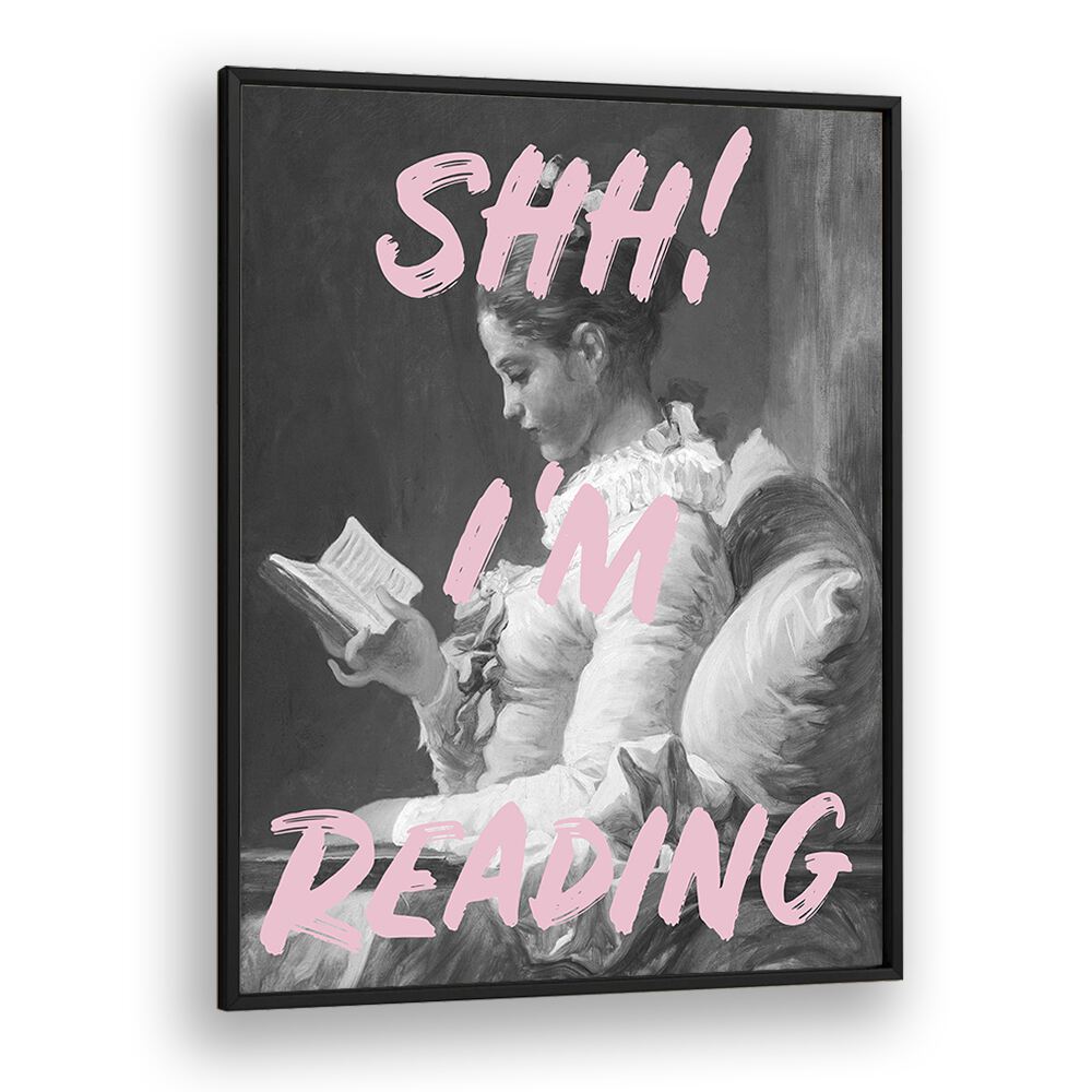 SHH IM READING, ALTERED ART PRINTS by Grace Digital Art Co., perfect for enhancing your reading nook with charm.