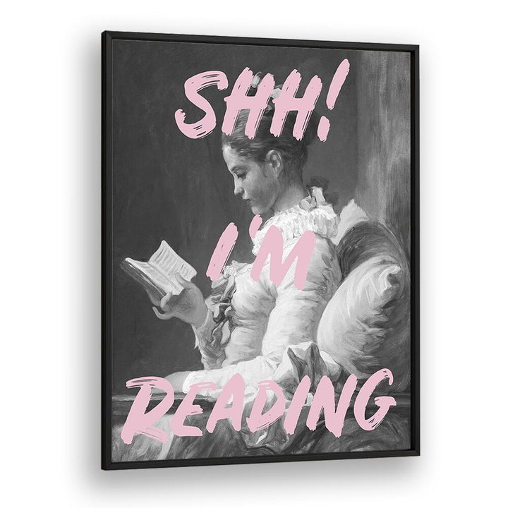 SHH IM READING, ALTERED ART PRINTS by Grace Digital Art Co., perfect for enhancing your reading nook with charm.